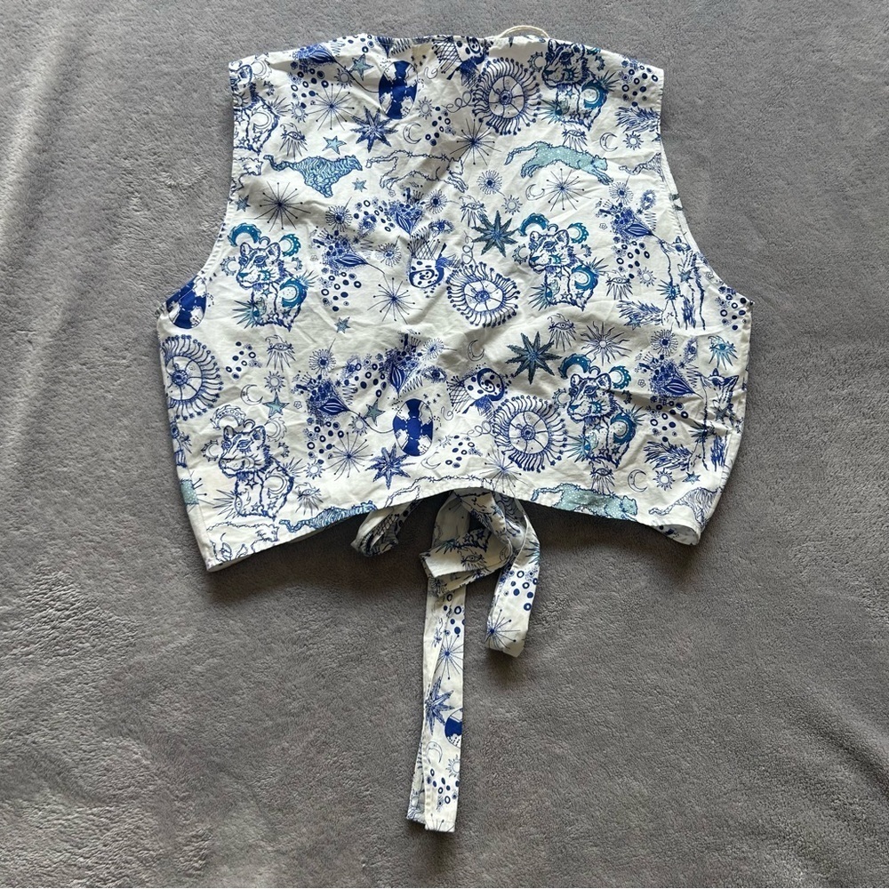 NWT Emporio Sirenuse Sonia Top in Blue Magic Mushroom IT 42 - Picture 5 of 6